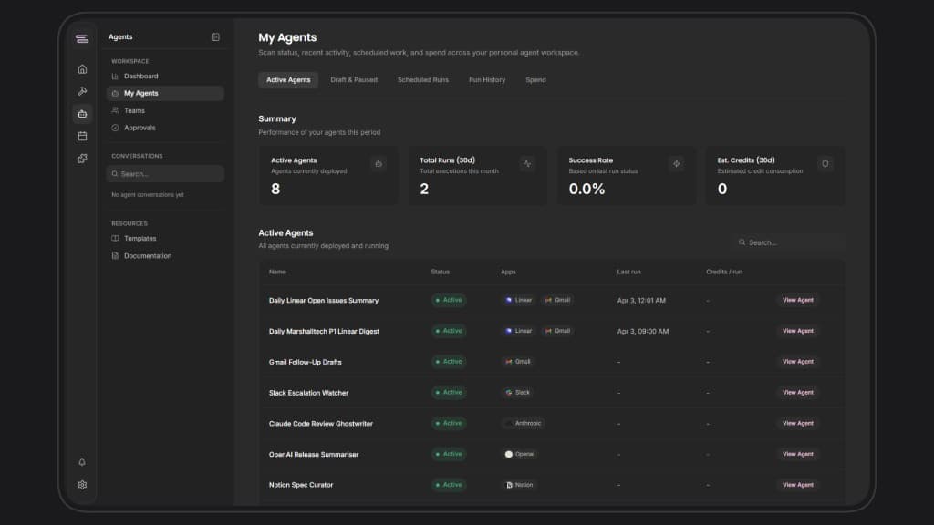 Pinksheep agent dashboard